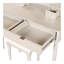 Ensemble de bureau de meuble-lavabo de luxe avec tabouret rembourré, miroir rond et réglable en hauteur, 4 tiroirs avec panneaux striés-421836254