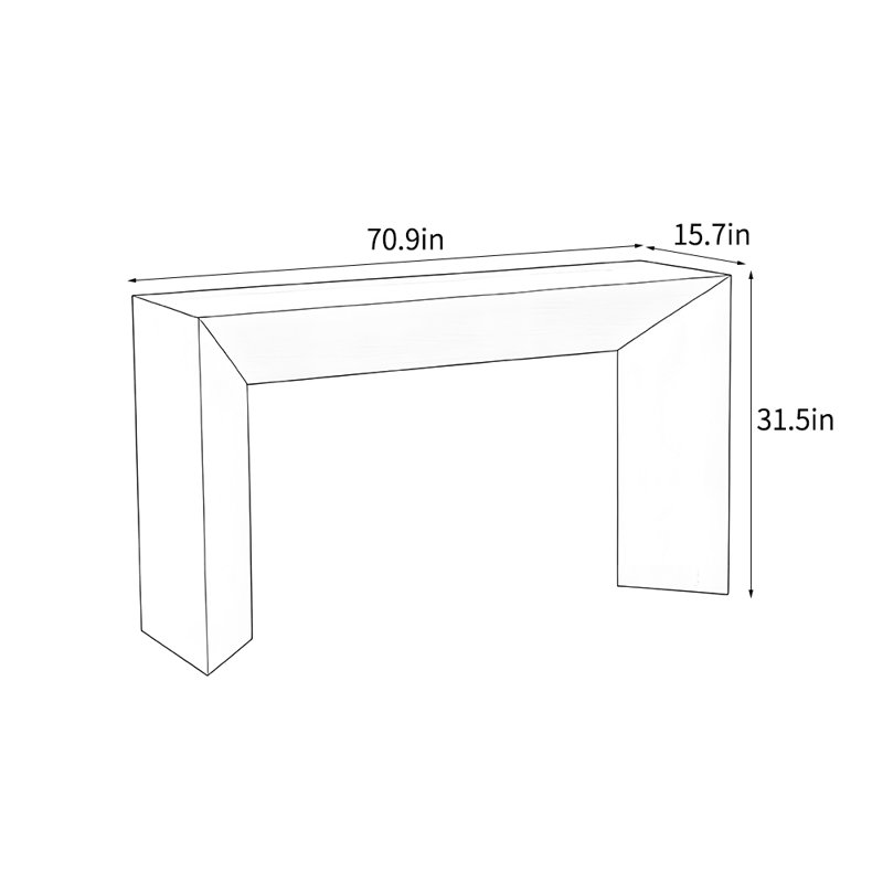 Console américaine simple, H 31,50 po x l 70,90 po x P 15,70 po, Brun