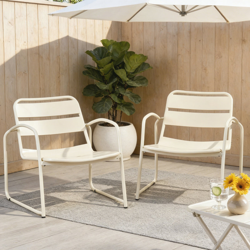 Chaise d'extérieur, Blanc mat