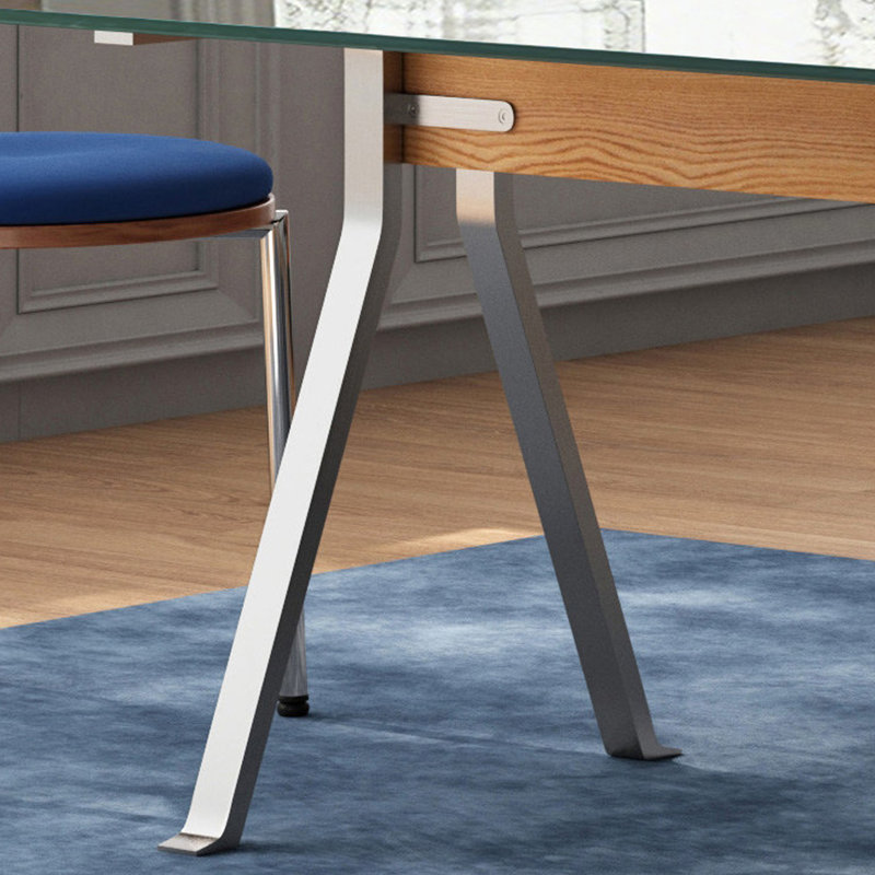 Bureau de table en verre trempé durable de conception moderne, 29.52" H x 78.74" W x 31.49" D