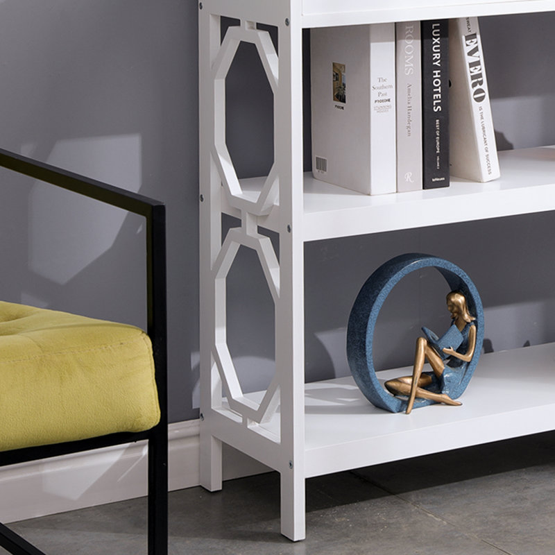 36.2'' Console Table, White/Brown