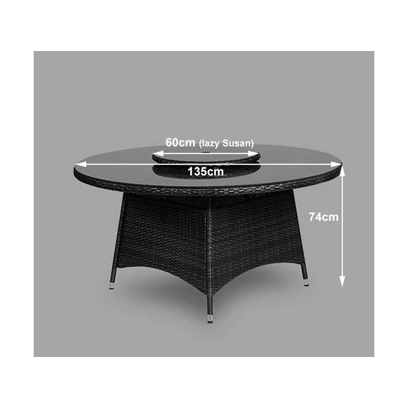 Harold 6 - Person Wicker Patio Dining Set with Round Table , Cushions Included