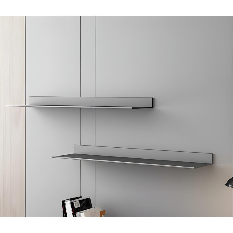 Tablette murale en alliage d'aluminium, Gris, H 2,36 po x l 23,62 po x P 7,08 po