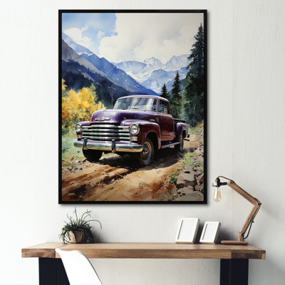 Camionnette brune de style majestueux «McDiarmid Mountain Mountain II» sur toile