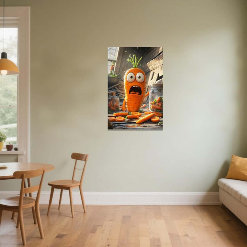Funny Kitchen Canvas Wall Art Whimsical Food Art Pictures Fruit Vegetable Painting., 45 cm H x 30 cm W
