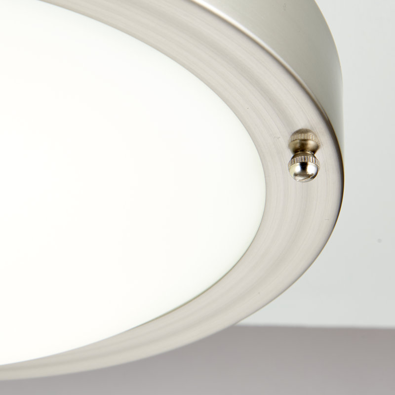 Glass LED Flush Mount, Satin Nickel
