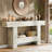 63 Inch Long Console Table, Farmhouse Entryway Table With Storage, Rustic Wood Sofa Table Behind Couch Table