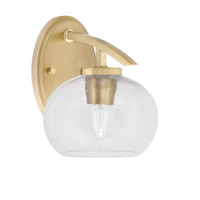 Kurve Downlight Wall Sconce Shown In Graphite Finish With 5.75" White Marble Glass