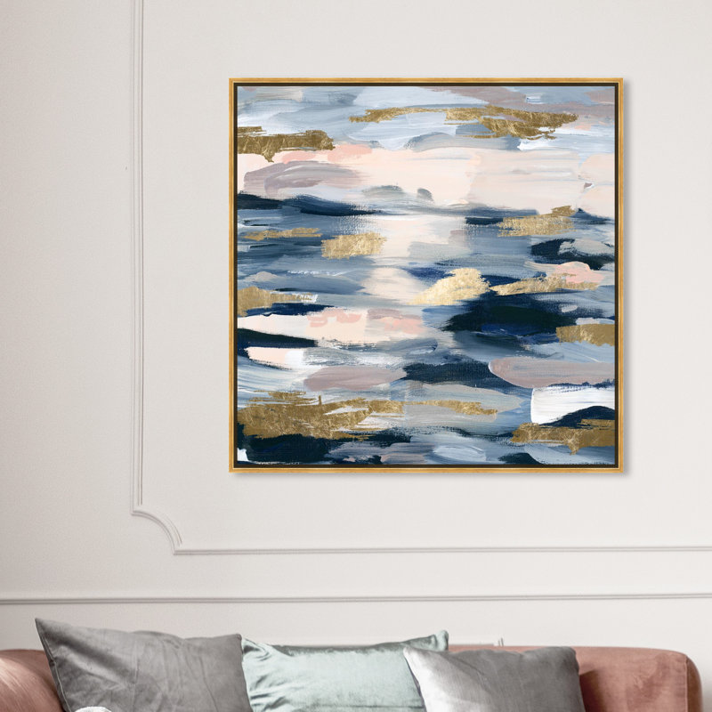 «Smoke on the Water», reproduction d'impression sur toile, Cadre doré, H 40 po x l 40 po
