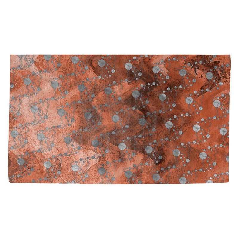 Tapis zones orange/noir de planètes et étoiles Avicia, Rectangle 2 pi 2 po x 3 pi 4 po