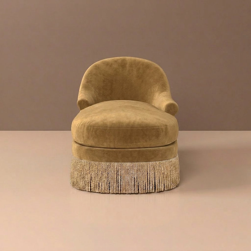 Laf Page Chaise by River and Bord, Tan, Right Hand Facing