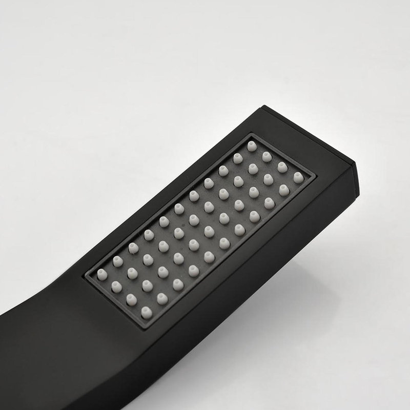 1-Spray Patterns 16 In. Ceiling Mount Dual Fixed And Handheld Shower Head With Bathtub Faucet 2.5 GPM In Matte Black