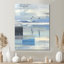 «Blue Oceans Edge Of Wonder Accents With White», impression d'art sur toile encadrée abstraite bleue