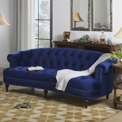 Joannes Velvet Rolled Arm Chesterfield