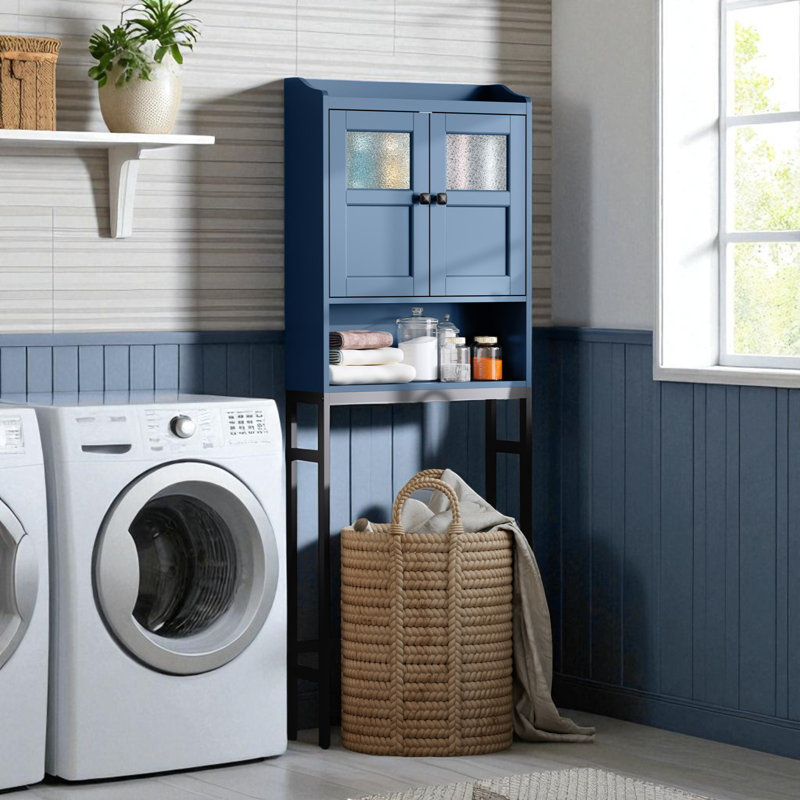 Armoire de rangement au-dessus de la toilette, rangement au-dessus de la toilette avec portes doubles et charnières douces