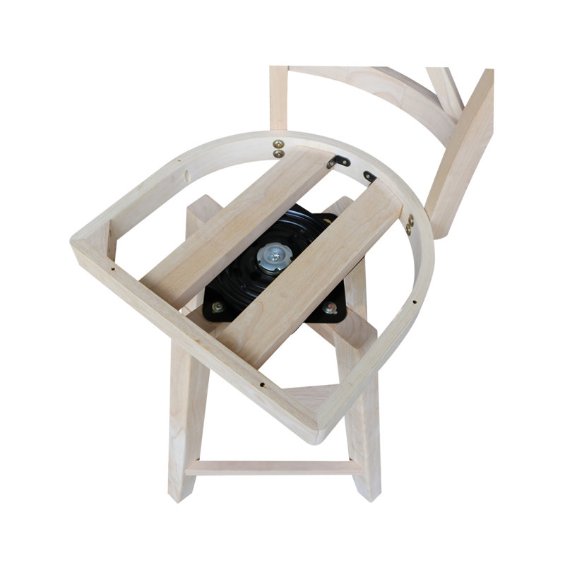Tabouret de bar pivotant Deonda, Non fini, Tabouret de comptoir (siège d'une hauteur de 24 p