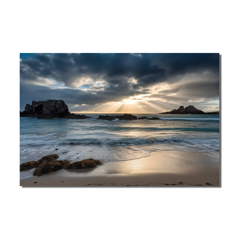«Beautiful Porthcothan Bay I - Modern Landscape Beach», reproduction d'art sur toile