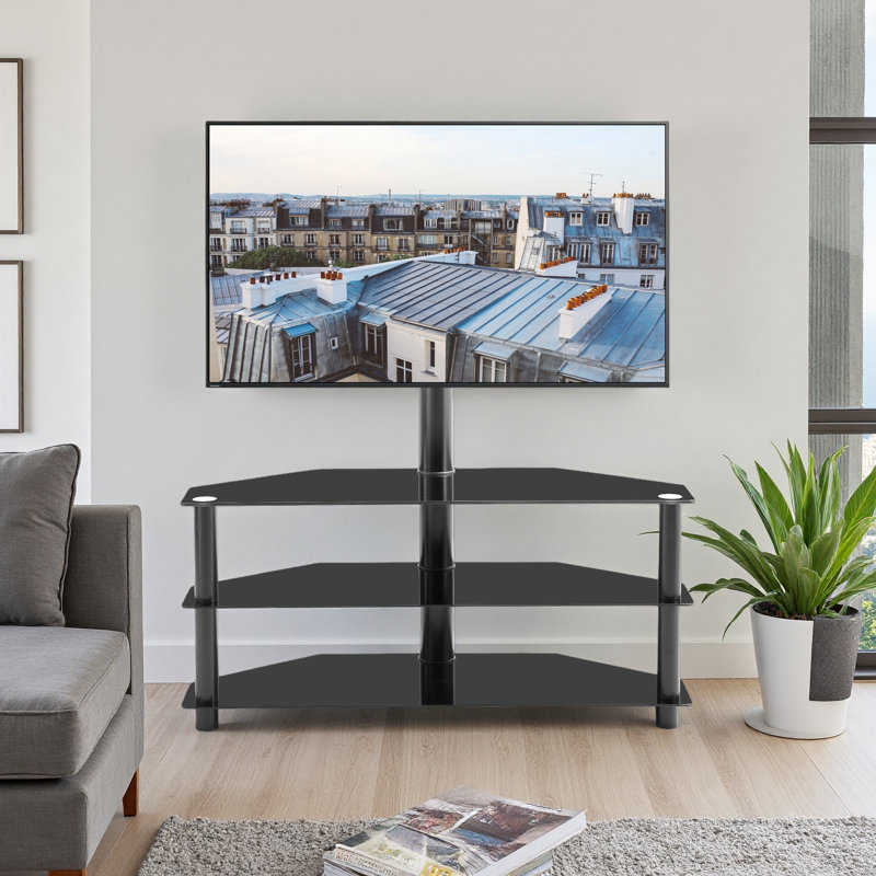 Multi-Function TV Stand Height Adjustable Bracket Swivel 3-Tier