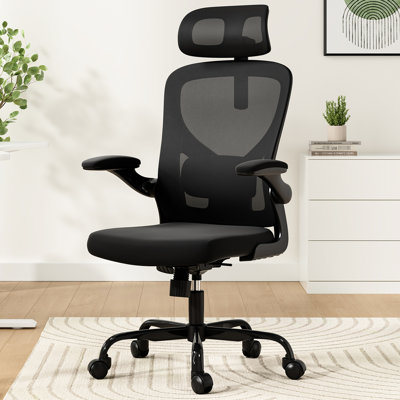 Chaise d'ordinateur blanche confortable avec bureau ergonomique à 30 coussins pivotants et élastiques, peu encombrante