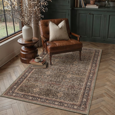 Tapis rouge / brun Rhys