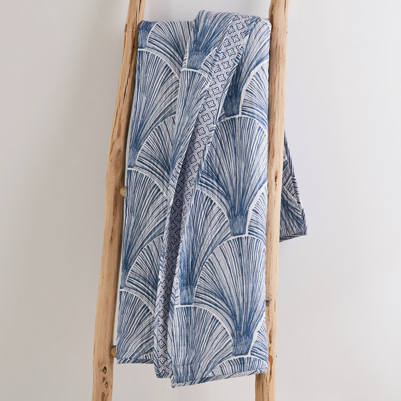 Wexford Grey  Quilted Throw, Blue
