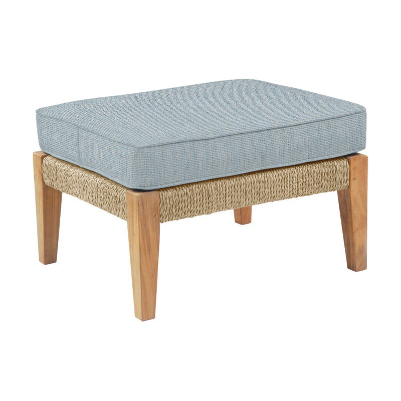Hadley Outdoor Ottoman, Perigold Play Sky, Hadley Natural Rope