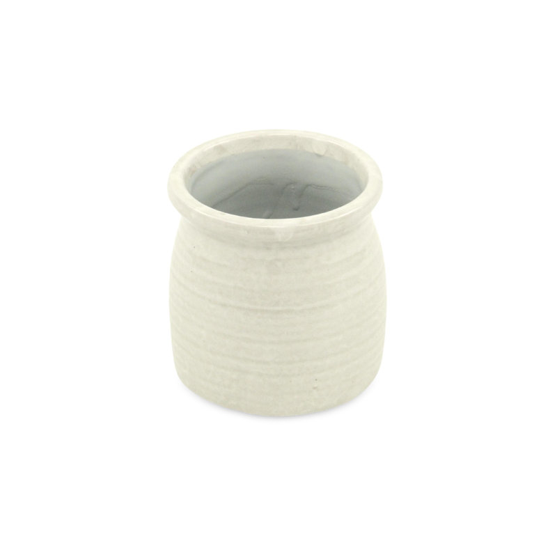 Pot à fleurs en céramique Mott, Blanc, H 4 po x l 3,75 po x P 3,75 po