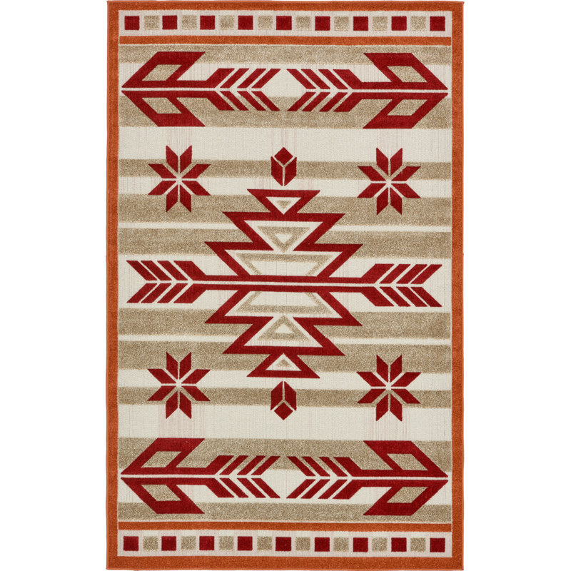 Lochbuie Geometric Indoor / Outdoor Rug, Rectangle 5'1" x 8'