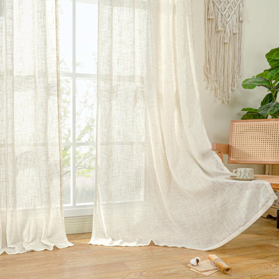 Long Linen Sheer Curtains