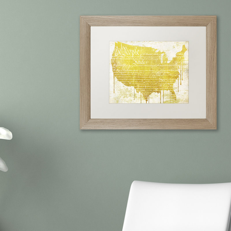 'American Dream II' by Colour Bakery Framed Graphic Art, 11" H x 14" W x 0.5" D, Black, Brown Framed Canvas