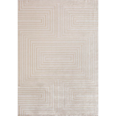 Contemporary Geometric Square Lines Area Rug