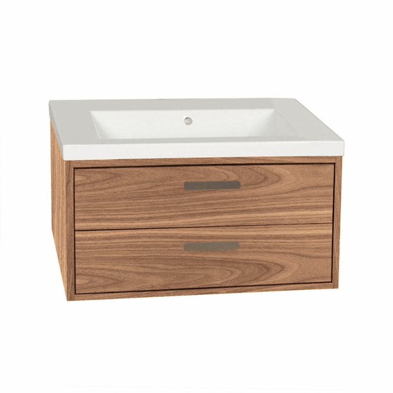 Aquasei 31'' W Single Bathroom Vanity Base, Natural Cherry