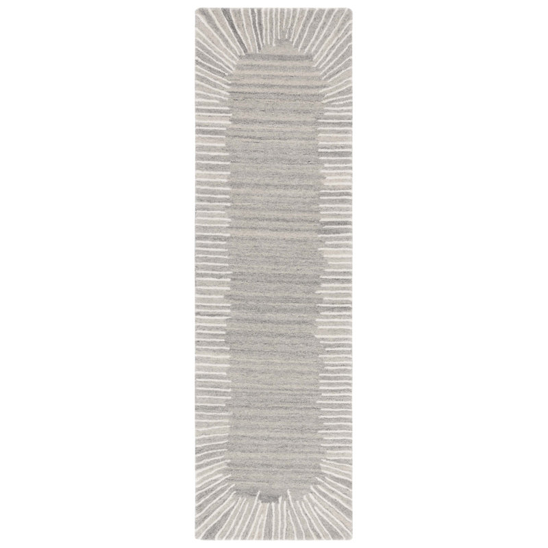 Tapis gris / ivoire Fifth Avenue 129, Tapis de couloir 2 pi 3 po x 7 pi