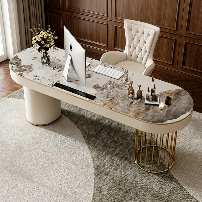 Bureau simple et luxueux, H 29,53 po x l 78,74 po x P 27,56 po