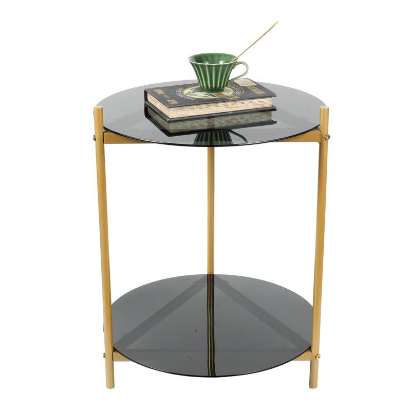 Table de bout haute en verre Elsemarie, Or