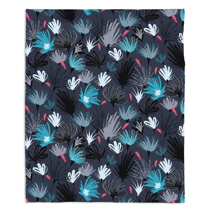 Couverture fleurs , 51 po x 60 po