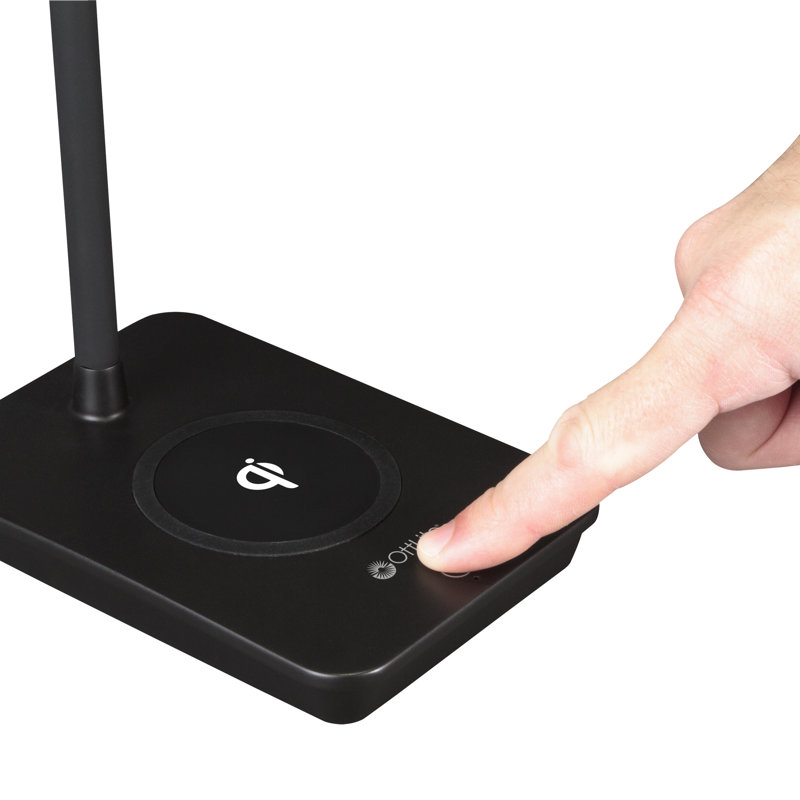 Black Adjustable LED Desk Lamp with Wireless Charging Base