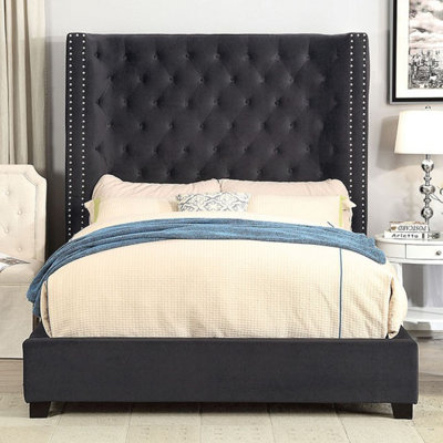 Germari California King Tufted Upholstered Low Profile Panel Bed -  Rosdorf Park, CEFD82A2E7F645D9BAB720E14636119E