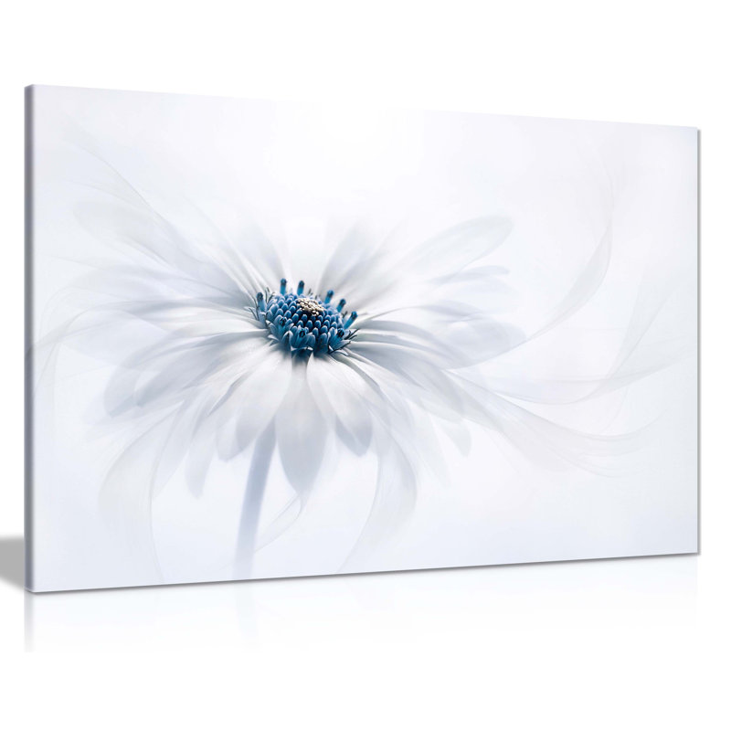 Daisy Flower Blue Pollen - Wrapped Canvas Print, 20cm H x 31cm W