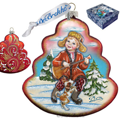 4'' Handmade Glass Holiday Shaped Ornament
