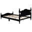 Lit plateforme double en bois pleine grandeur avec structure de support robuste en lattes noires pour la saveur et les lattes