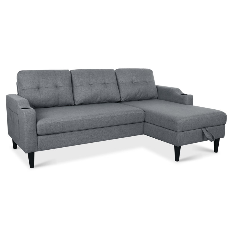 Modern Sofa Bed, Gray Fabric