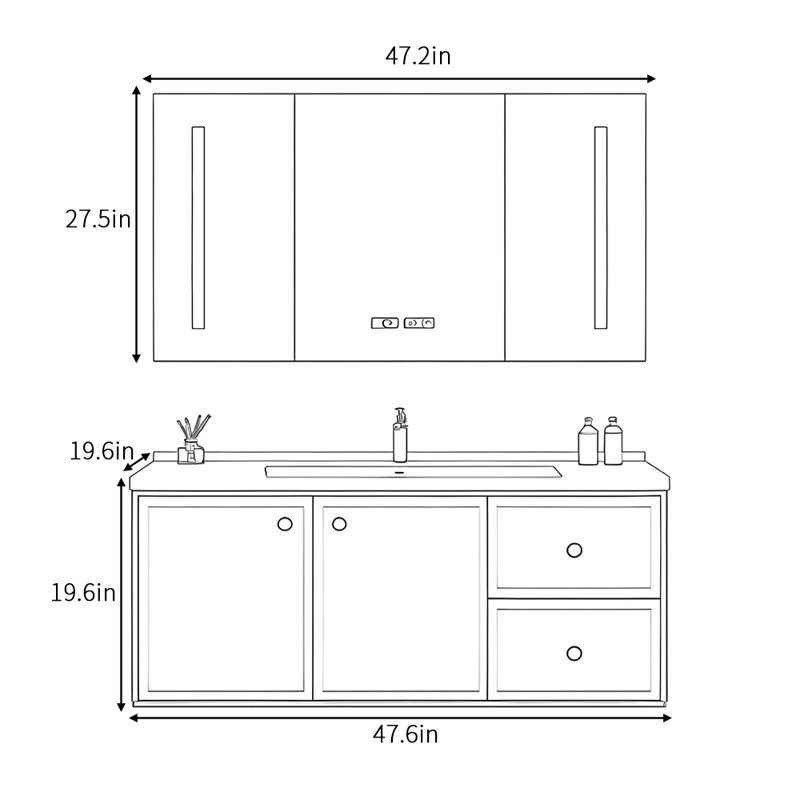 Simple retro style bathroom cabinet
