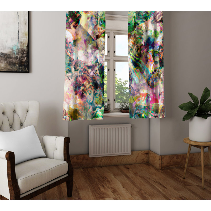 Paire de rideaux semi-transparents Diavionne, L 20 po x L 52 po
