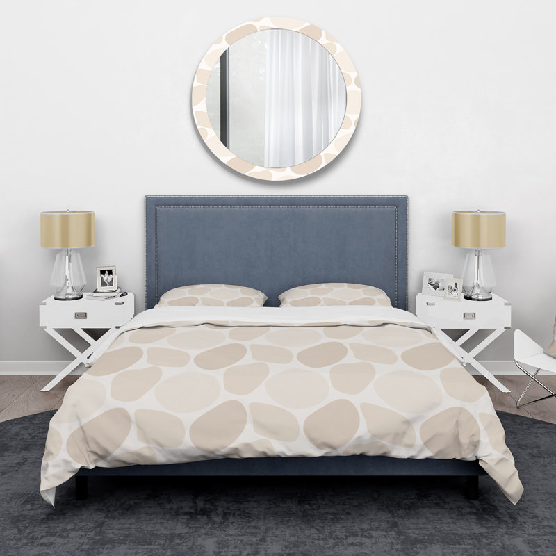 Organic Shapes In Light Earth Tones - Ensemble de housse de couette moderne - Microfibre de polyester