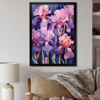 Pétales d'iris roses et bleus III