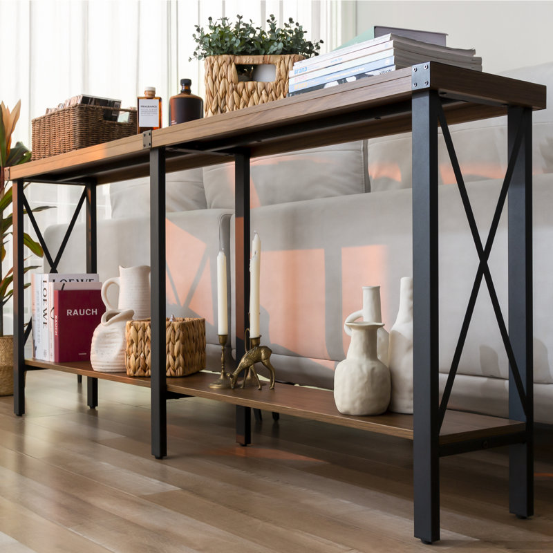 Console Tronchetti 70,87 "avec tablette, Brun