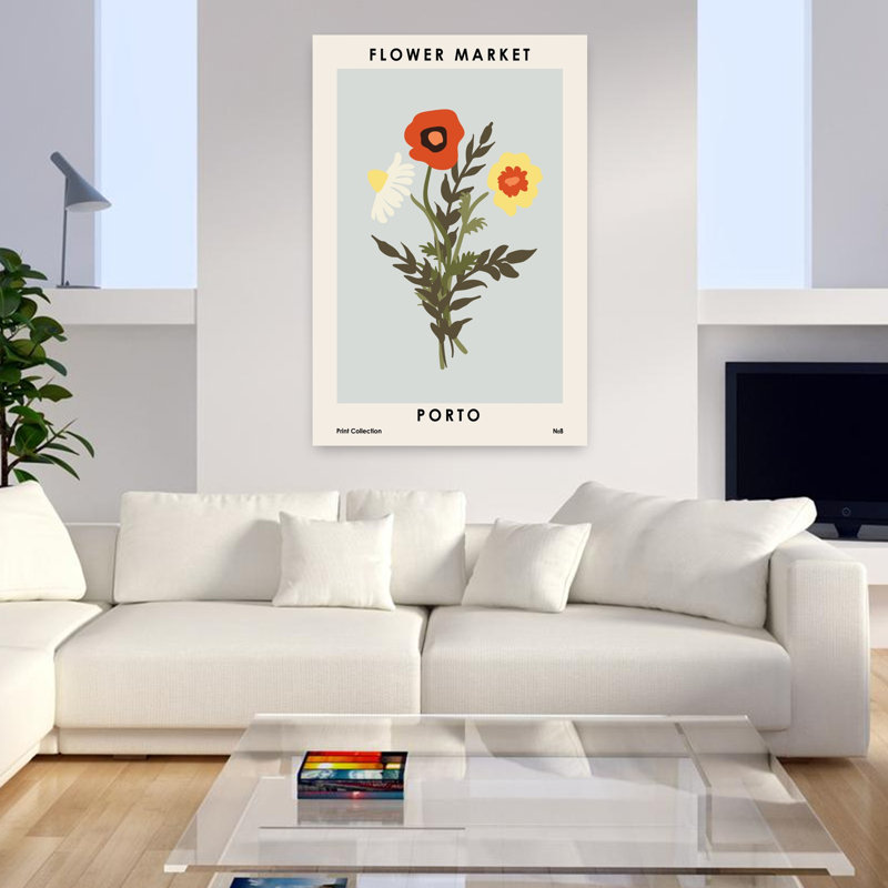 Art contemporain, art floral, H 48 po x l 32 po