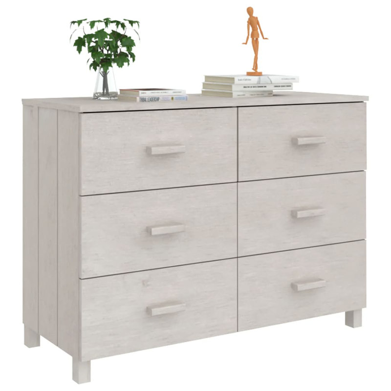 Console Table HAMAR Solid Wood Pine Side End Tall Table Multi Colours, White
