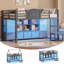 Lit mezzanine simple simple avec 9 tiroirs de rangement, bibliothèque et lumières DEL, lit mezzanine simple en métal en forme de maison avec marchepied et garde-corps, lit mezzanine pour enfants avec espace de jeu sous le lit-22244303